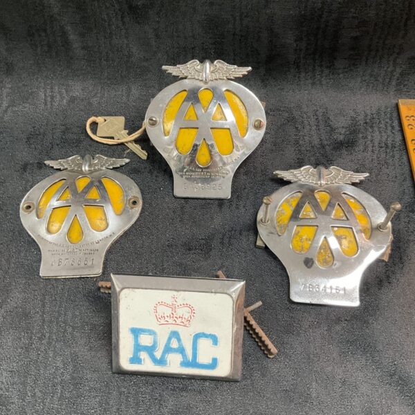 Vintage AA and RAC badges lot for collectors.