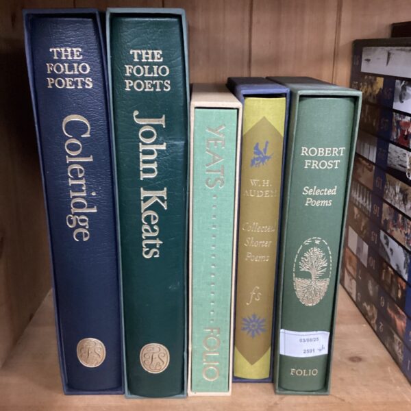 Folio Society poetry books by Coleridge and Keats, classic literature.