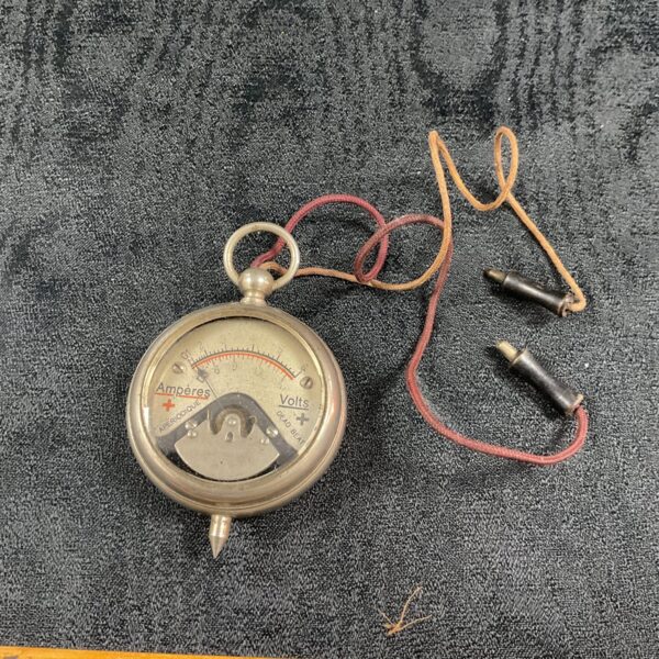 Vintage amp meter volt meter in pocket watch style.