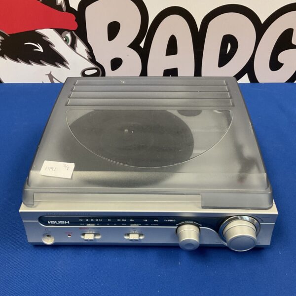 Vintage Bush record player with radio, a classic turntable.