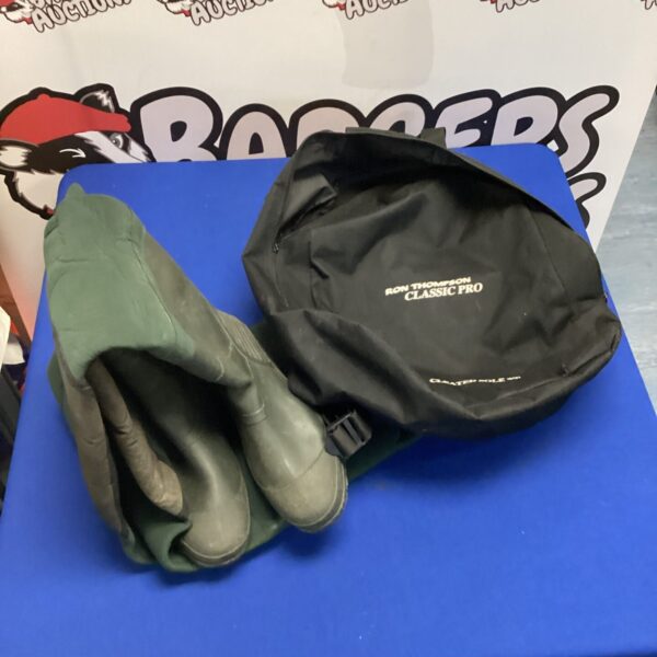 Ron Thompson fishing waders, waterproof angling gear.