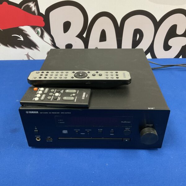 Yamaha CRX-N4700 network receiver with remote control.