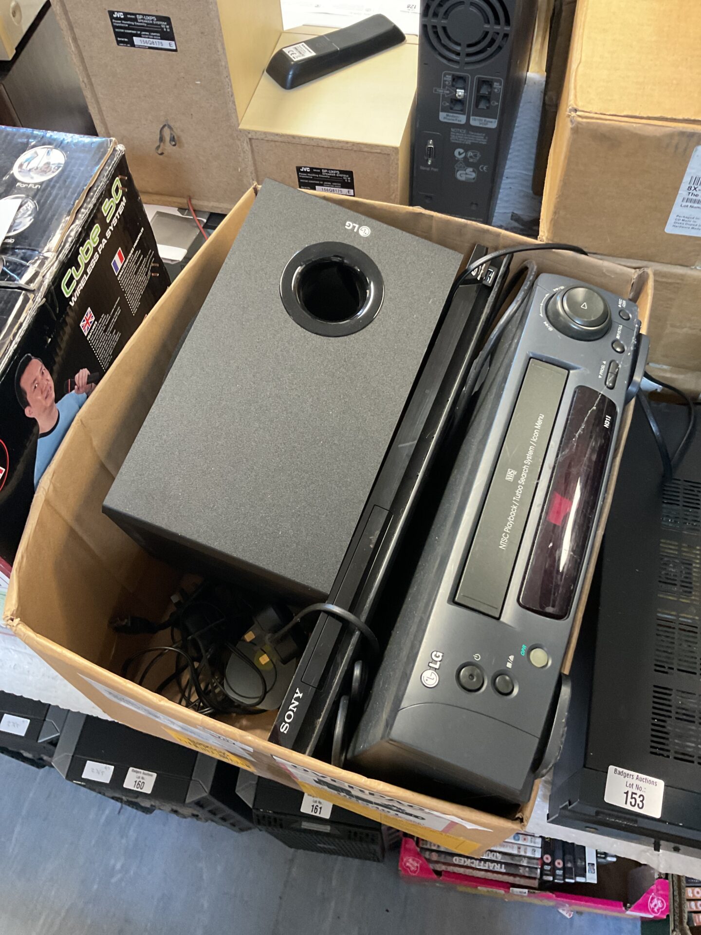 151 Sony bluray & lg vhs player with lg subwoofer