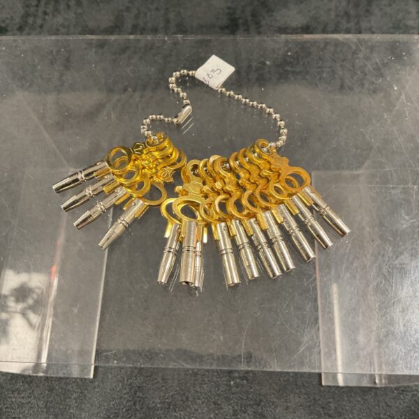 Lot of new pocket watch winding keys for antique watch repair.