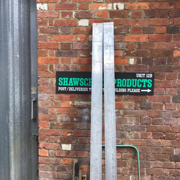 Aluminium box section trunking lengths for cable management.