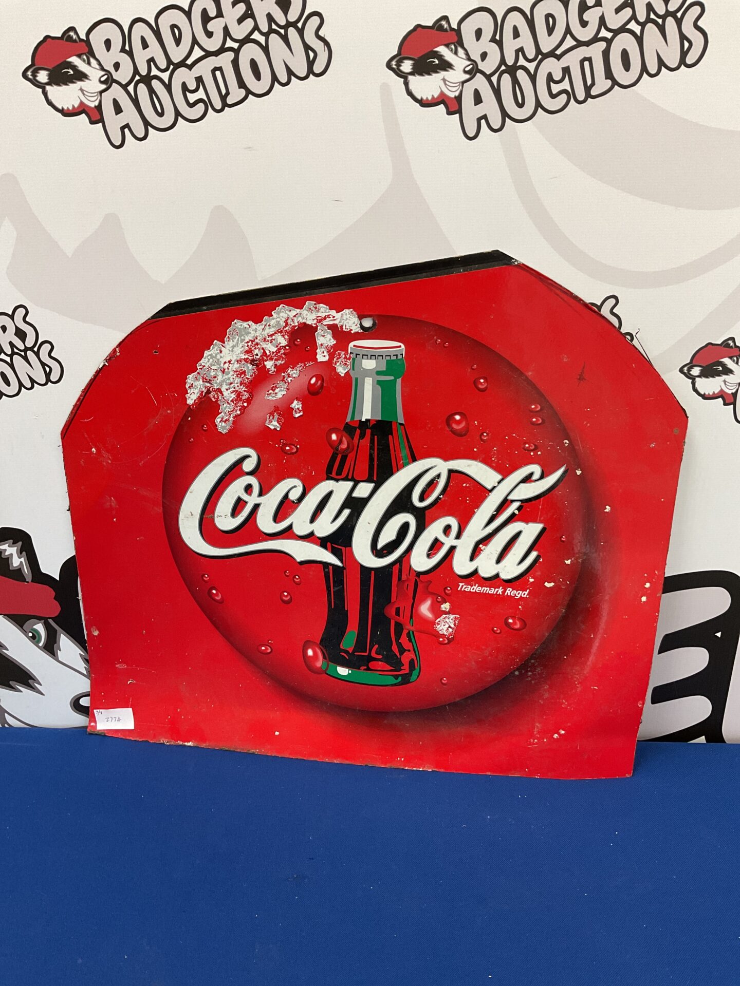 730 Retro tin coca cola sign