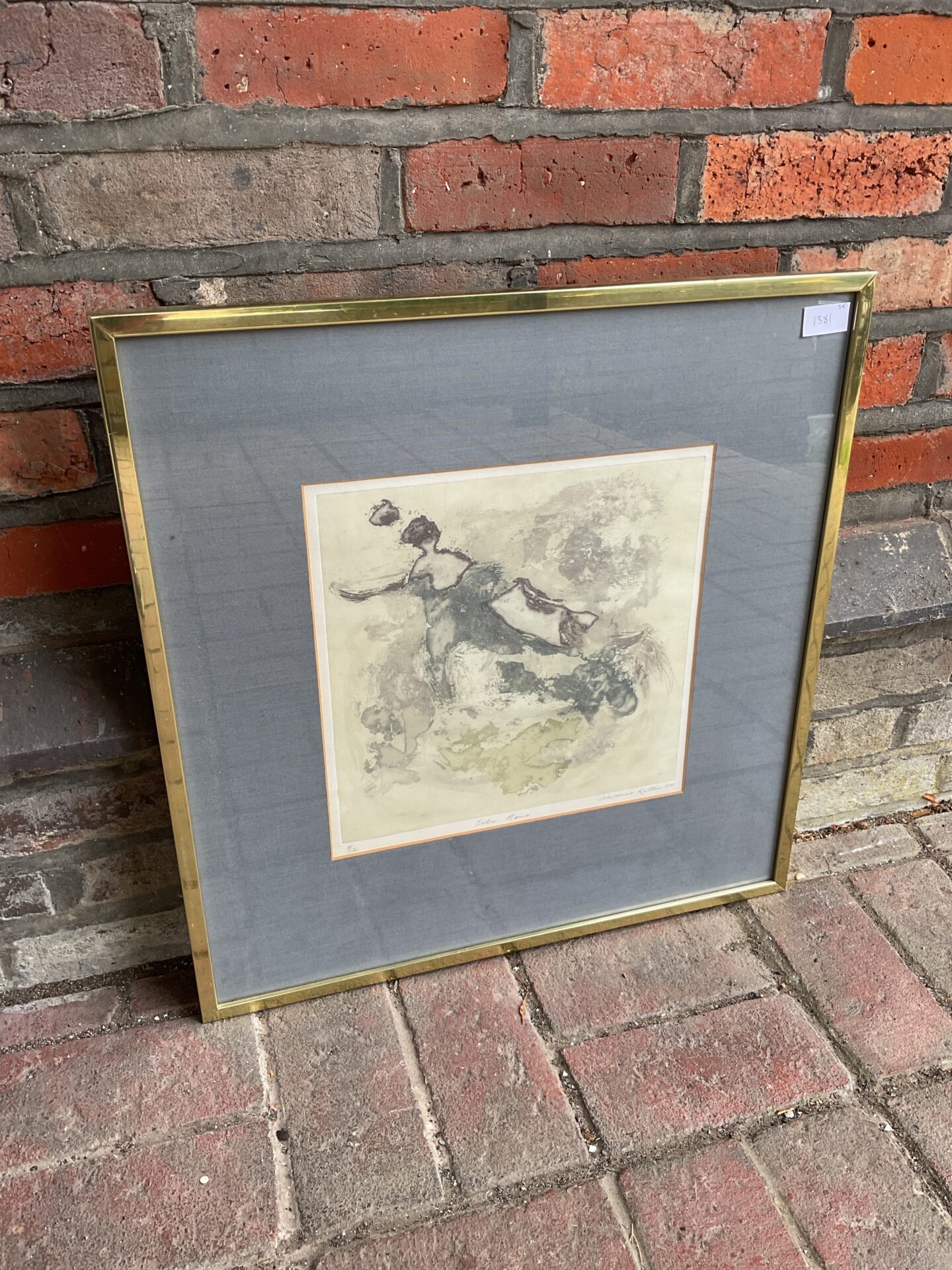 688 vivienne kattan signed ltd ed etching titled ente neus of lady on couch