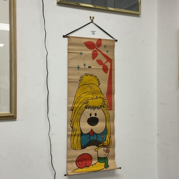 Vintage 1973 Magic Roundabout wall hanging featuring Dougal.