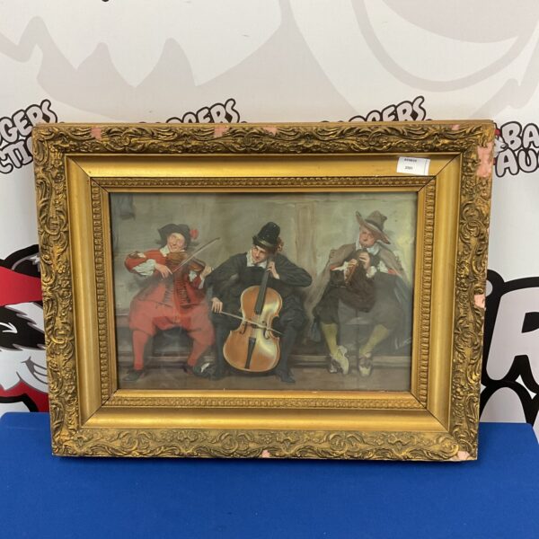 Vintage Pears advertising print featuring three cavaliers in period attire.