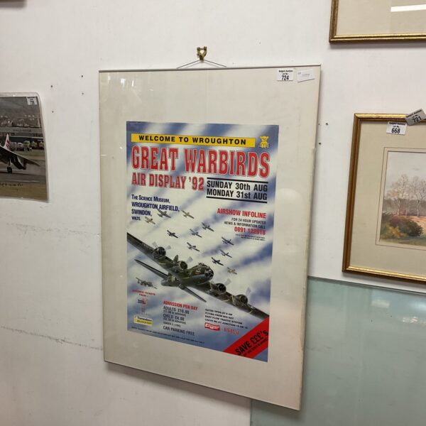 Vintage 1992 Wroughton Airshow poster featuring the Sally B aircraft.