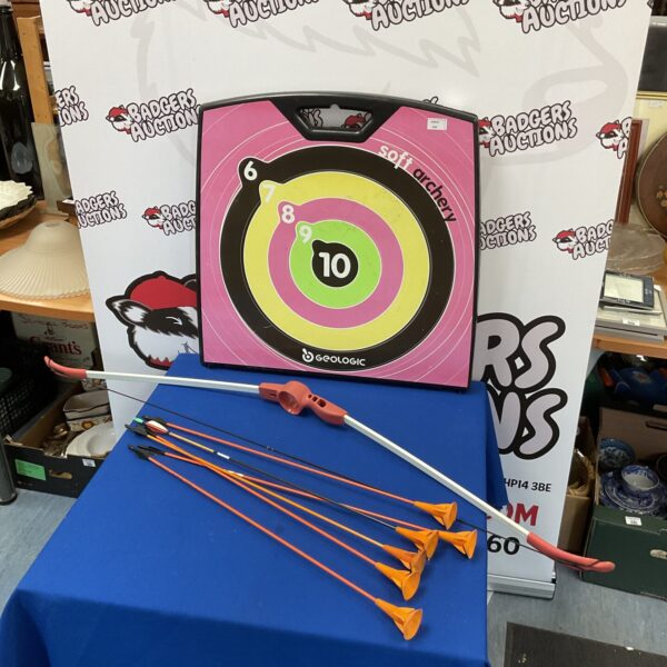 Archery set with target and arrows for practice.