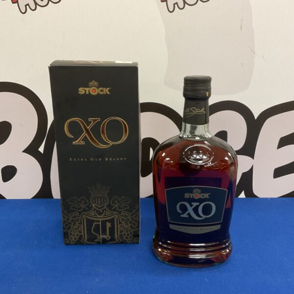 Sealed bottle of Stock XO brandy, collectible spirit.