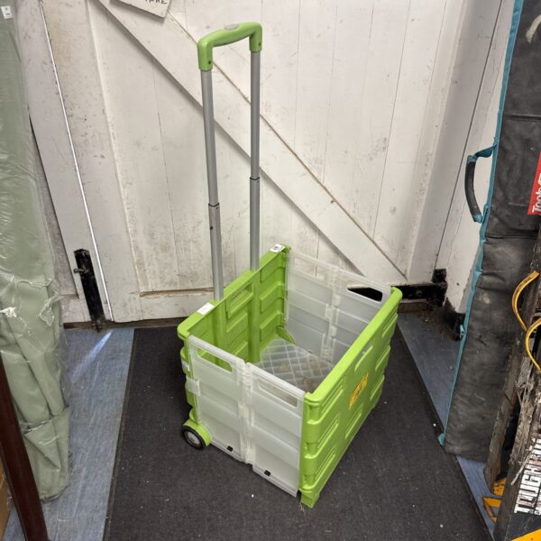 Green Sun Leisure jumbo folding shopping trolley for groceries.