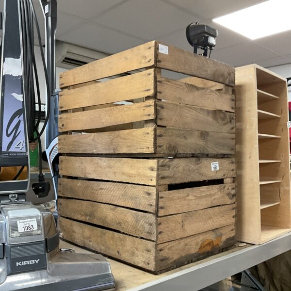 Pair of vintage wooden crates with rustic appeal.