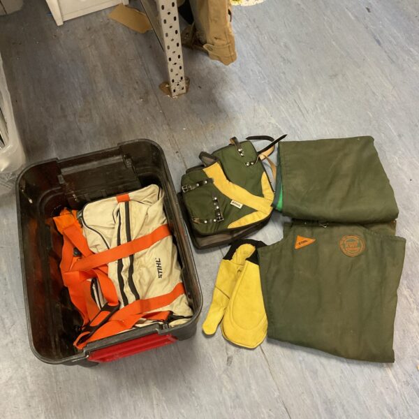 Used tree surgeon kit with Stihl harness and climbing gear.