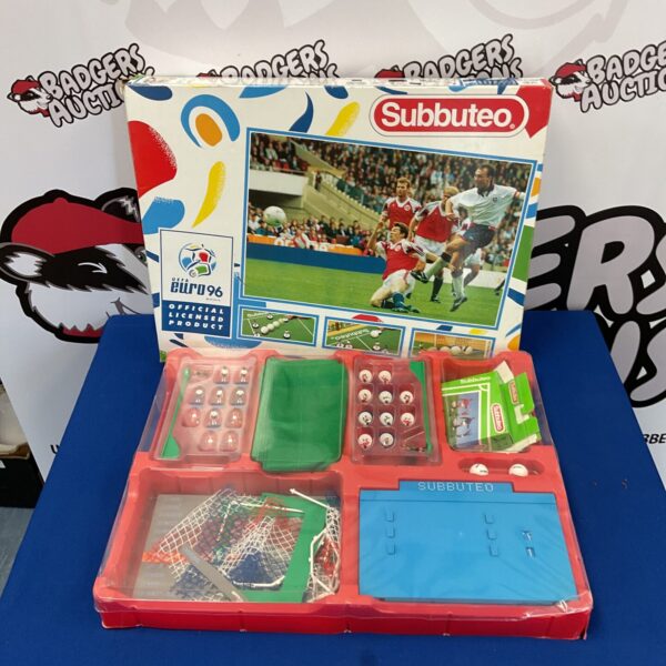 Vintage Subbuteo Euro 96 football game set for collectors.
