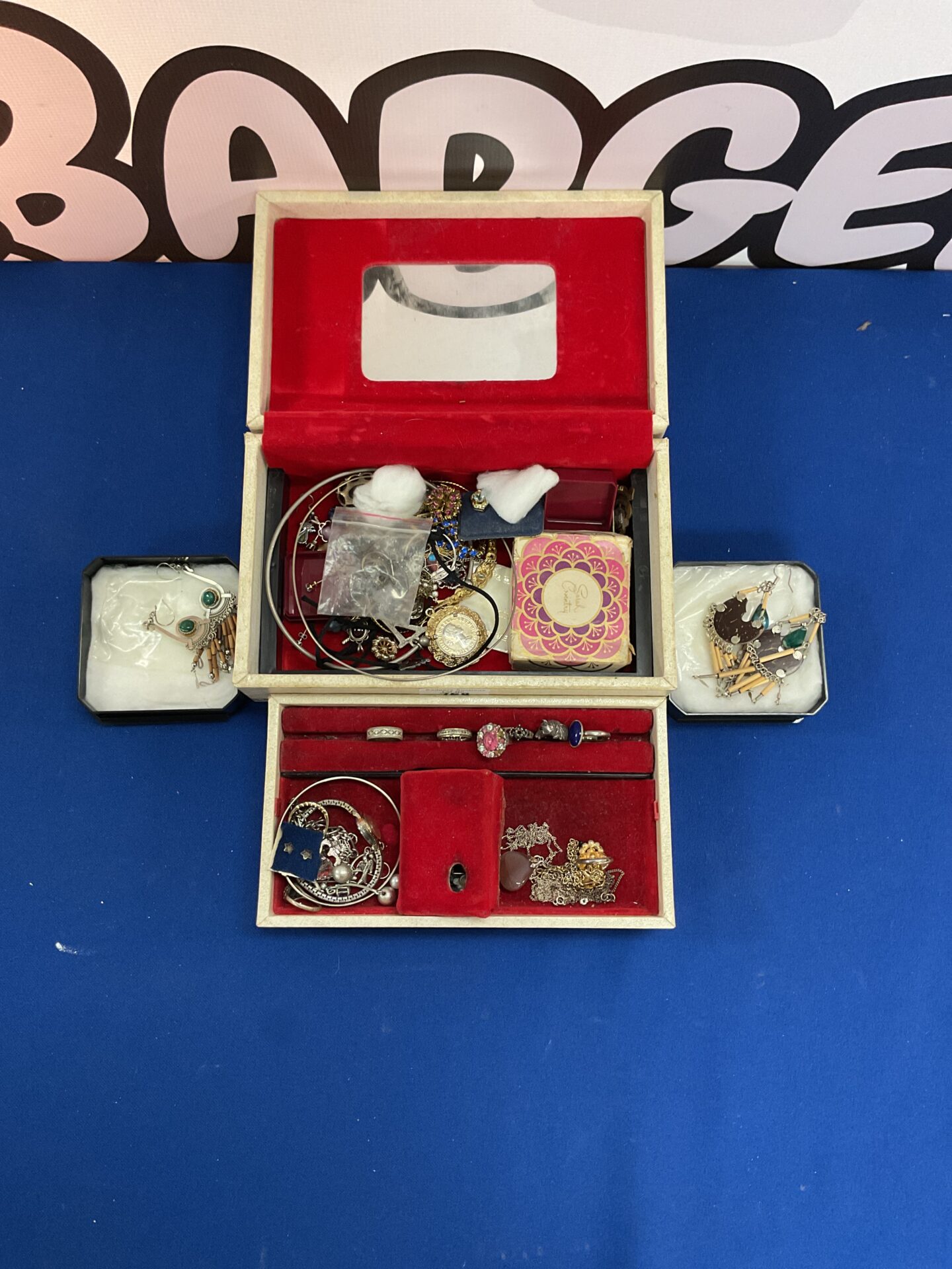 768 Box of mixed jewellery inc silver