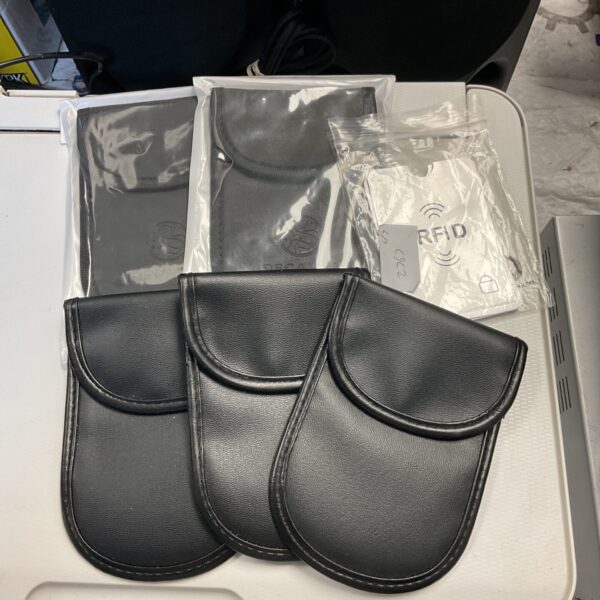New bundle of RFID key and card wallets for secure storage.