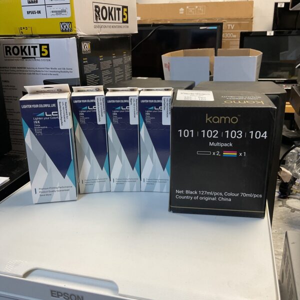 Sealed bundle of new Brother printer ink cartridges for sale.
