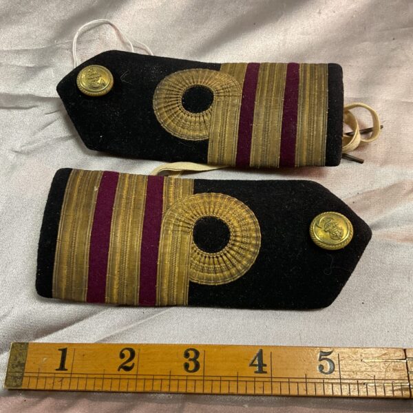 Vintage WWII Royal Navy Medical Surgeon Commander epaulettes by Geives Ltd.