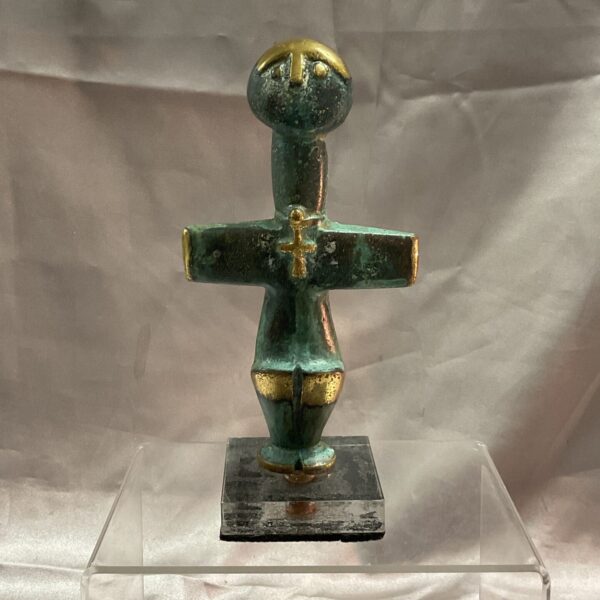 Aurther Dooley bronze sculpture, abstract figure on perspex base.
