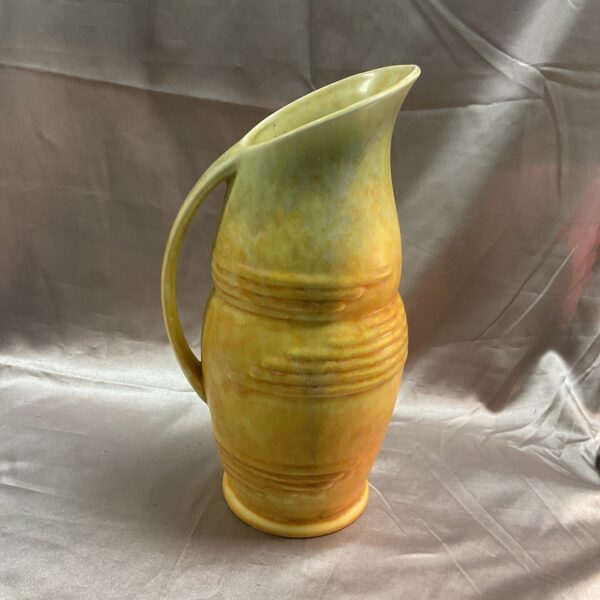 Vintage Beswick Art Deco jug with yellow and green glaze.