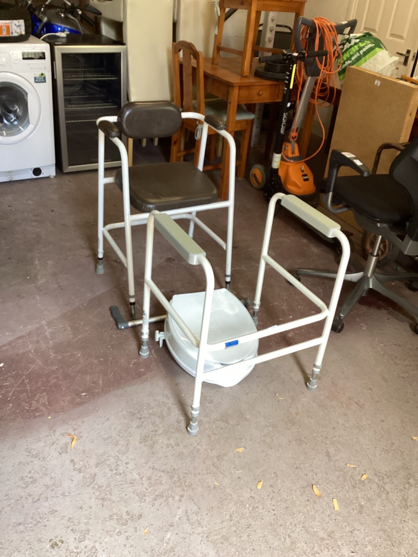 1088 Shower Chair, toilet riser and stability Frame