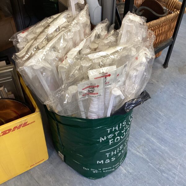 Lot of England flags for sports events and celebrations.