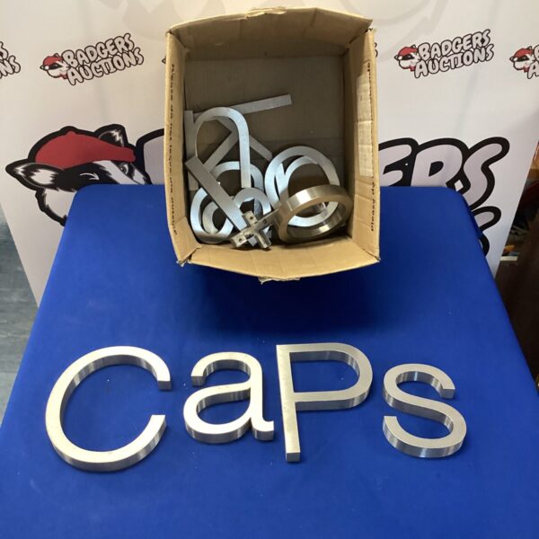 Stainless steel lettering lot for signage and crafts.