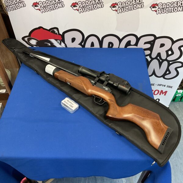 Walther Rotex RM8 rifle with SMK scope for target shooting.