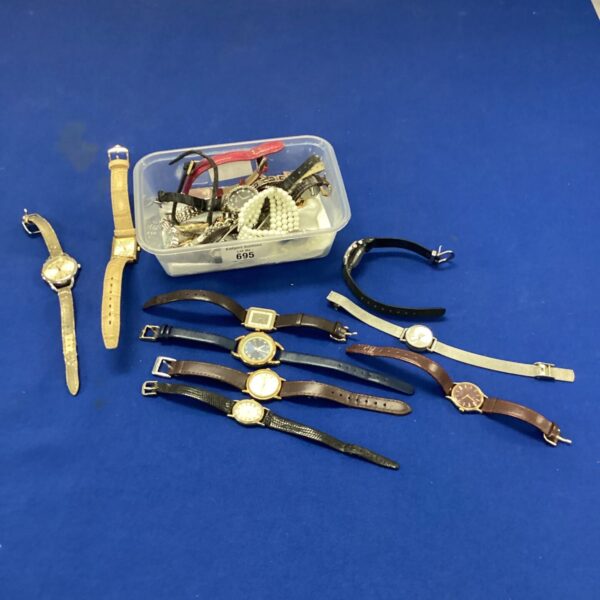 Tray of assorted ladies’ wristwatches, vintage and fashion timepieces.