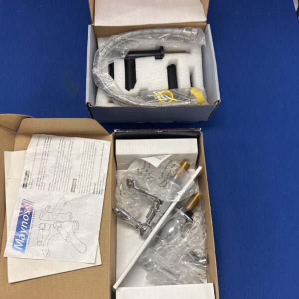 Chrome basin tap sets presented as-found, suitable for restoration.