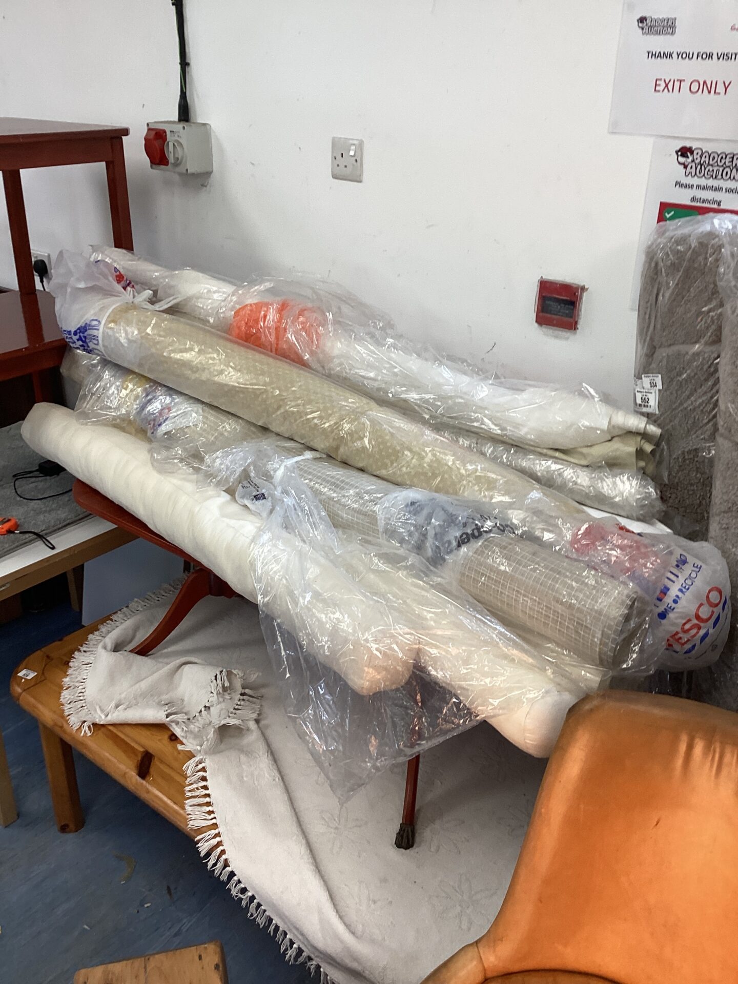 524 Large bundle of upholsterers fabric