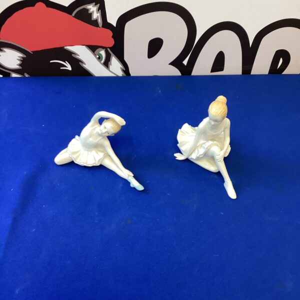 Pair of vintage Worcester Studios porcelain ballerina figurines.