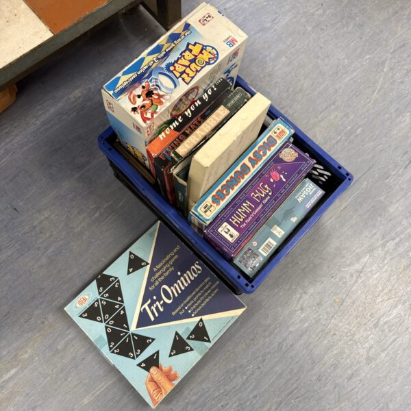 A lot of vintage board games, including a Flying Scotsman game.