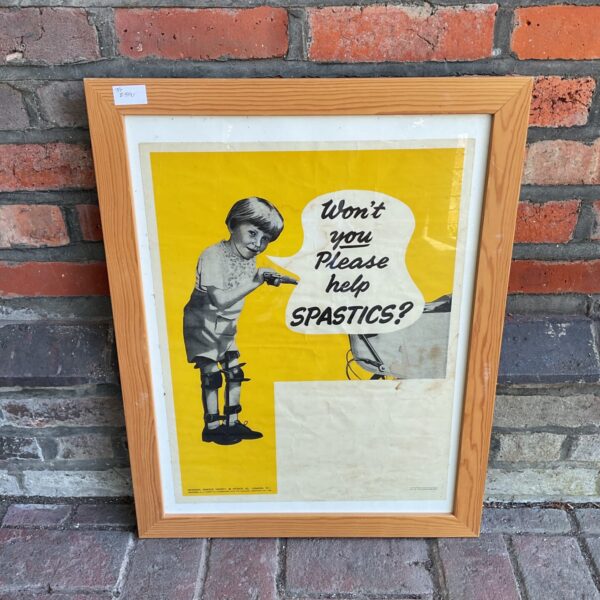 Vintage 1948 National Spastics Society poster featuring a young boy.
