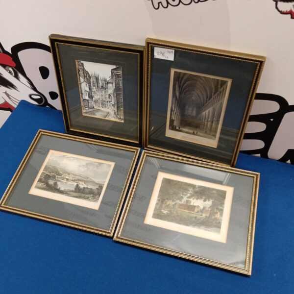 Antique framed engraving of Falmouth, Cornwall, vintage print.