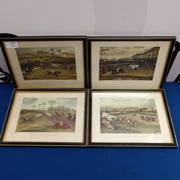 Antique engraving of the Vale of Aylesbury Steeplechase horse race.