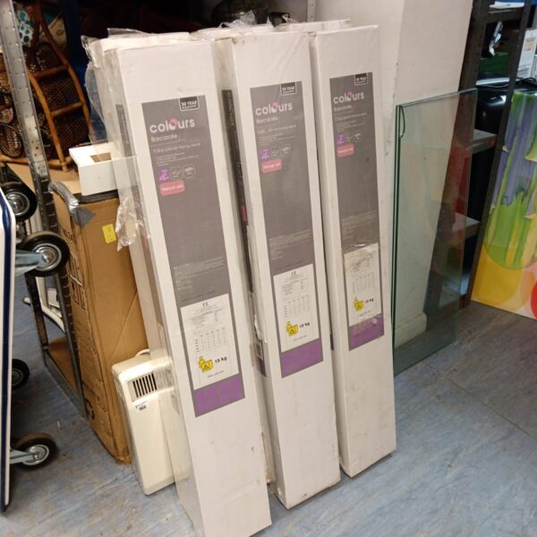 Six sealed packs of Colours Barcarolle natural solid oak flooring.