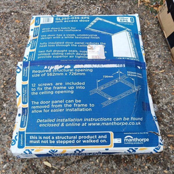 White textured loft access door 562mm x 726mm for loft conversions.