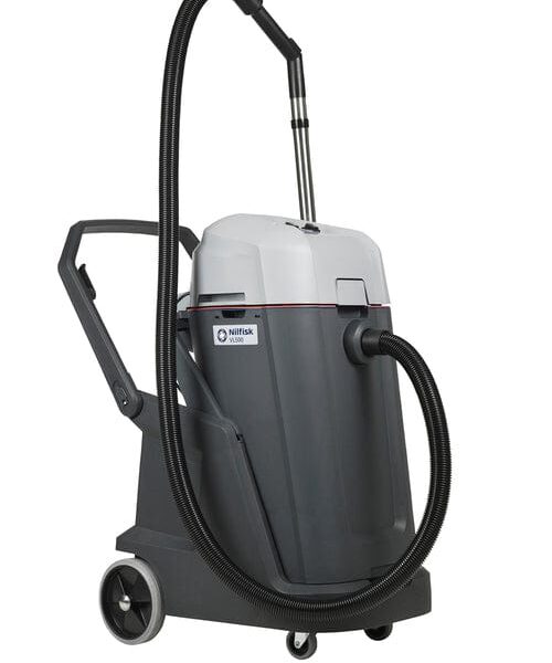 Nilfisk VL500 wet and dry vacuum cleaner, front view.