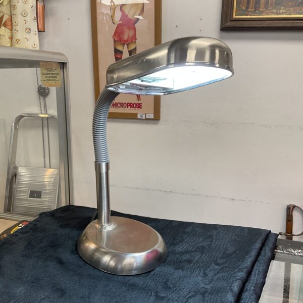 Vintage BVG Airflo brushed stainless steel table lamp.