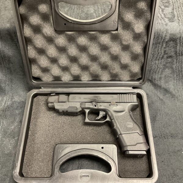 Tokyo Marui Glock 26 blowback CO2 pistol in a hard case.