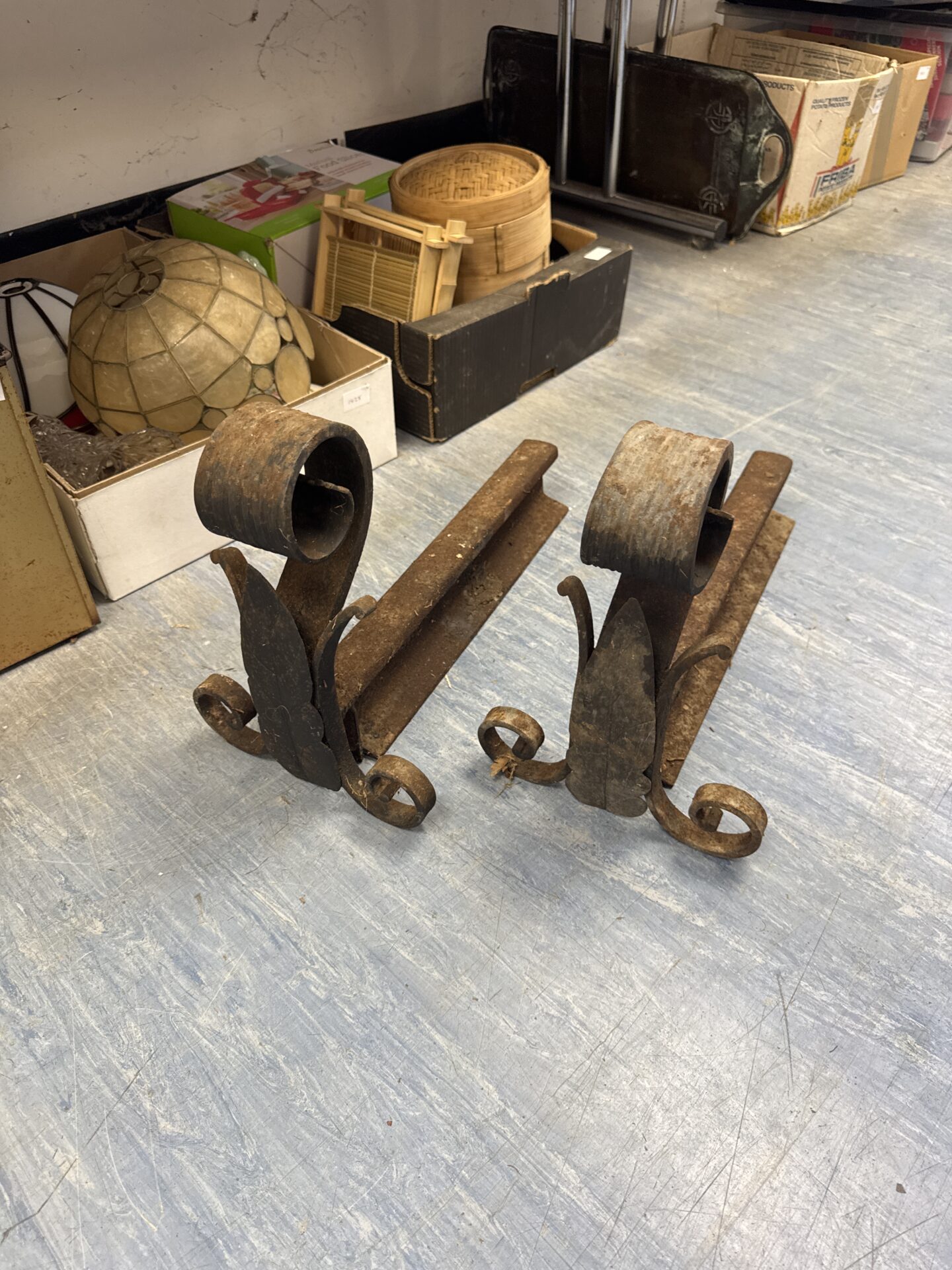 072 Pair of Victorian railway track fire dogs