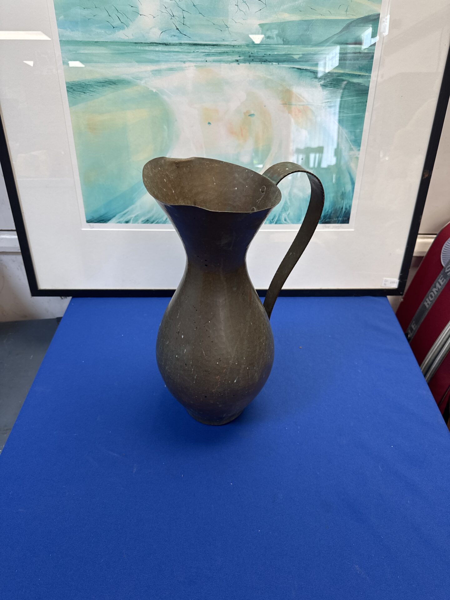 008 Large vintage zint handarbeit copper jug