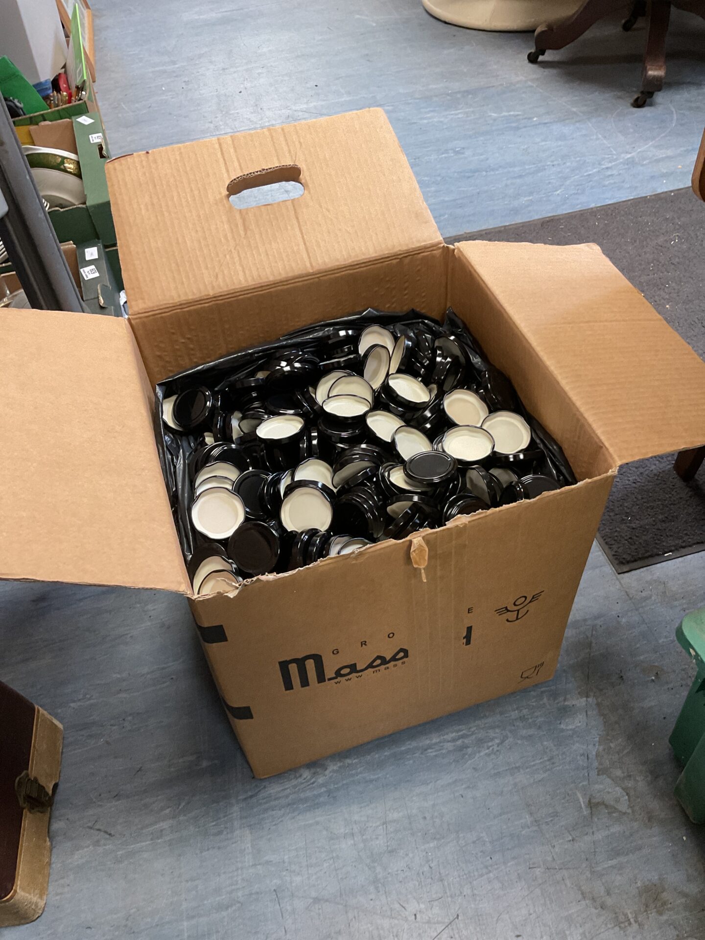 603 Large box full of verrin jar lids