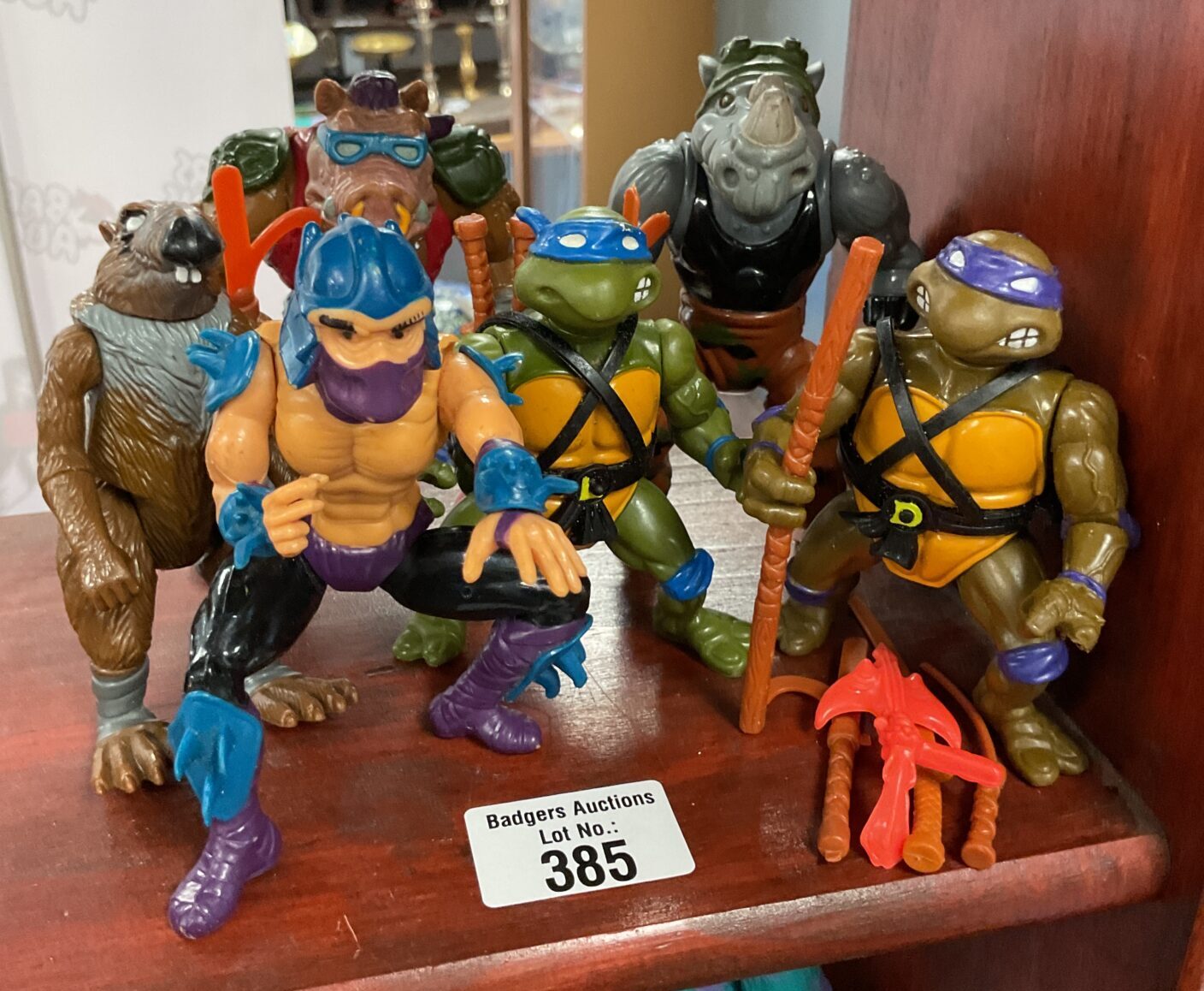 389 Selection of vintage late 1980s teenage mutant ninja turtles figures