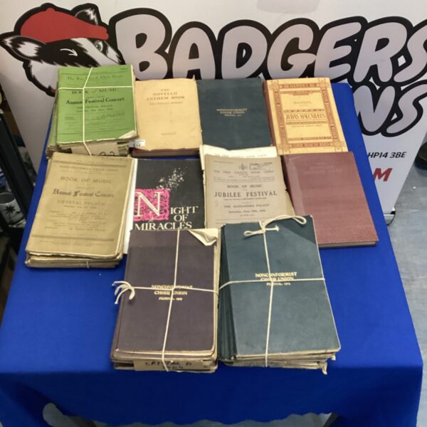 Vintage collection of St Mary’s Church hymn books from Chesham.
