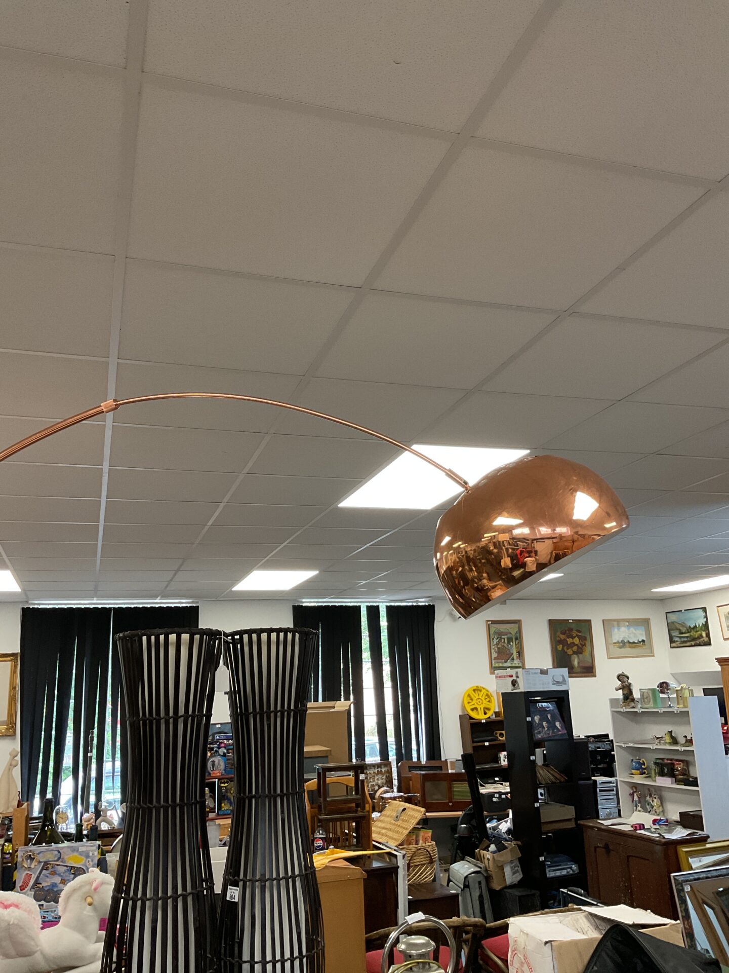 608 Large floor standing copper tone lamp