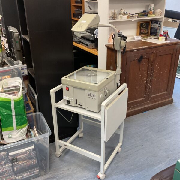 Vintage Elite Gision DL overhead projector on a stand.